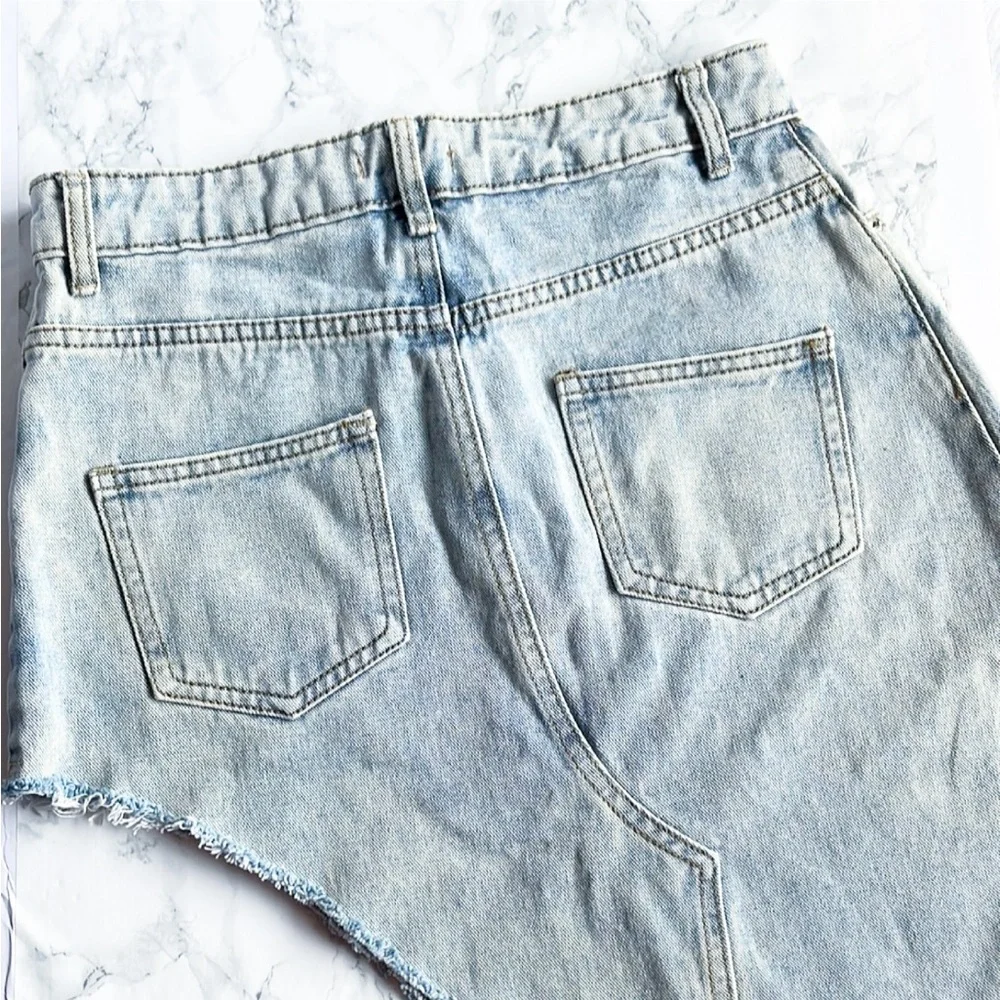 La’ Ros Asymmetrical Denim Skirt - Picture 5 of 11